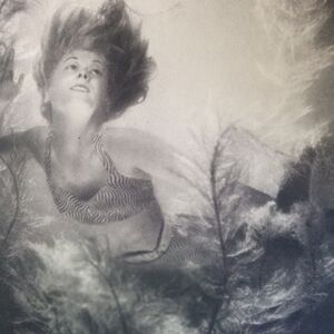 Vintage Black and White Swimsuit Photo